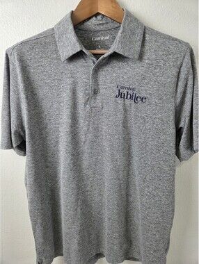 Carnival Jubilee Grey Short Sleeve Polo Shirt Size Large